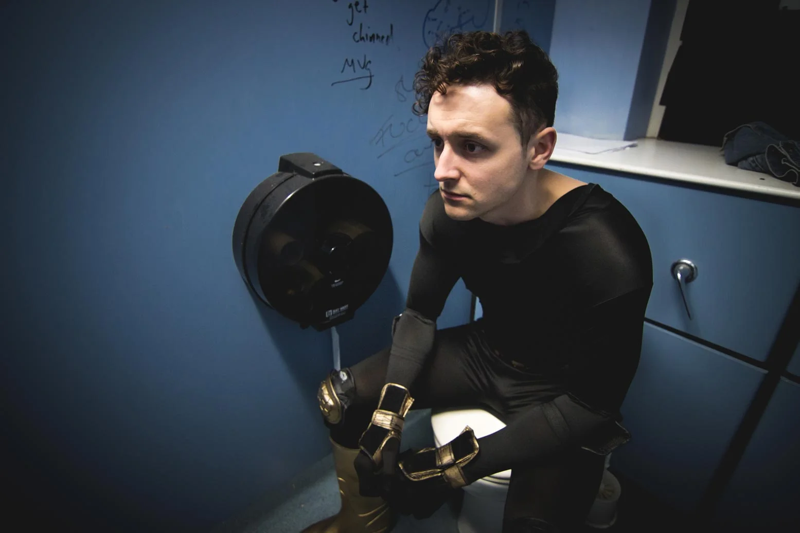 Danial Lemon plays The Fly Swatter in Backstage