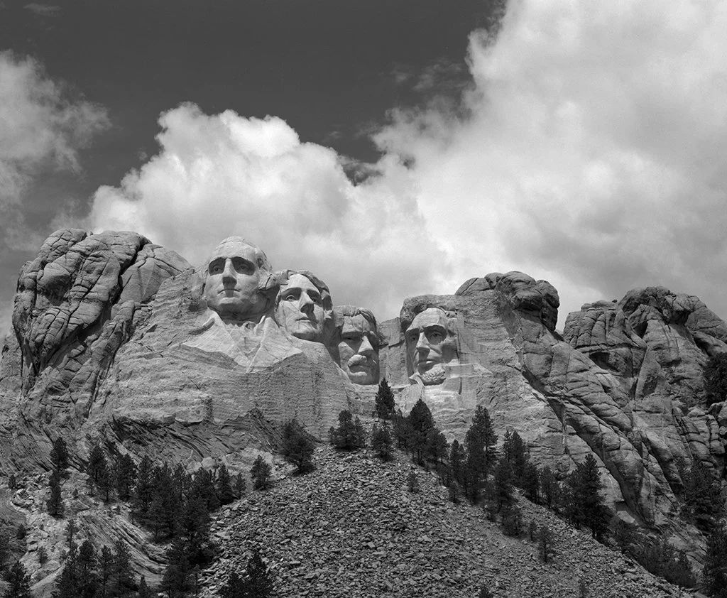 16"x20" Fiber Base Silver Gelatin Print, Mount Rushmore, Framed 22¾"x26¾" in Matt Black
