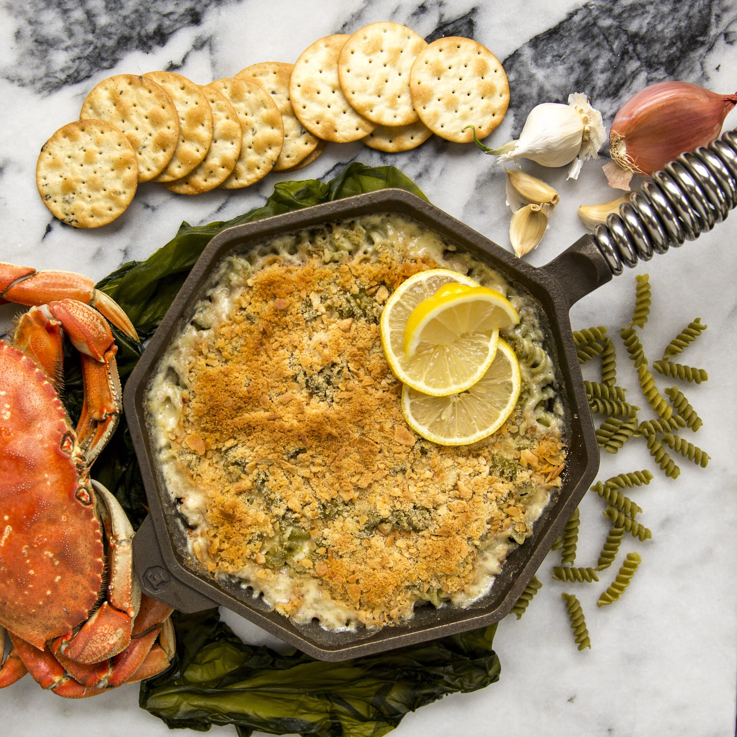 Creamy Rotini Crab Bake