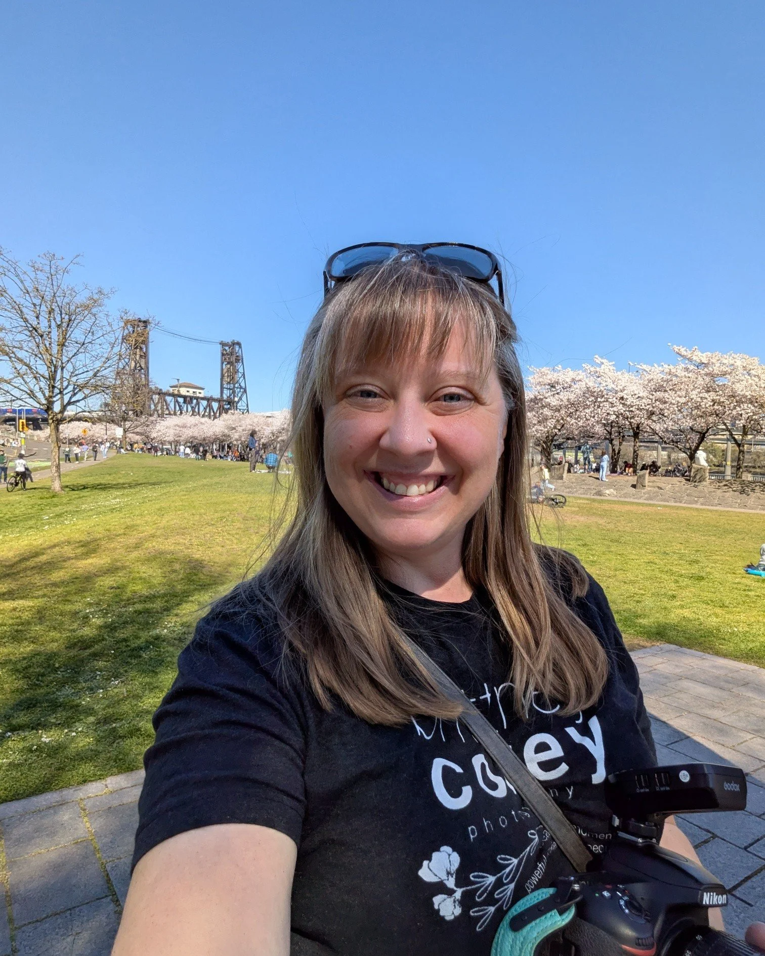 It's BEAUTIFUL outside! ☀️

But almost TOO beautiful for a mid-day portrait session with the cherry blossoms. 😂 Thank goodness for Photoshop and my off camera flash! (Yes! Flash is super helpful on bright, sunny days... As weird as that seems! Lol)
