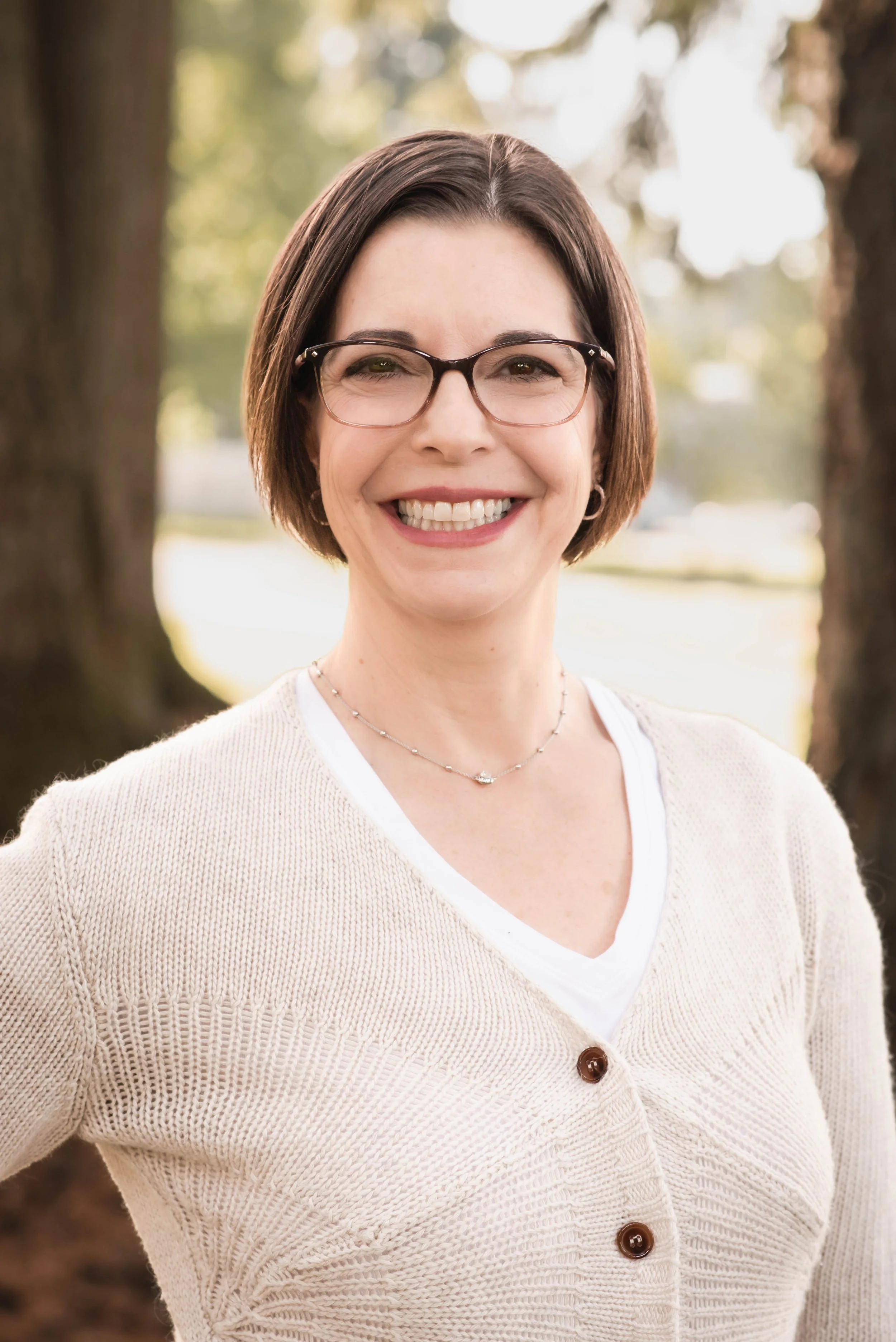  Outdoor headshot of a public speaker in a local park in Vancouver, Washington. 