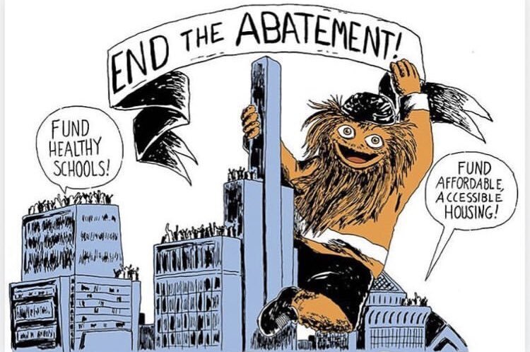  Gritty sez “End the Abatement!” What is the 10-year tax abatement and why is it bad for our city and schools? Check out our 2018 report here. 