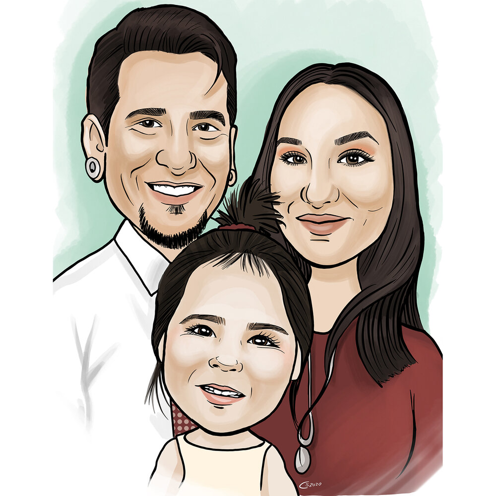 Cartoon Family or Couples Portrait — Caricatures by Courtney