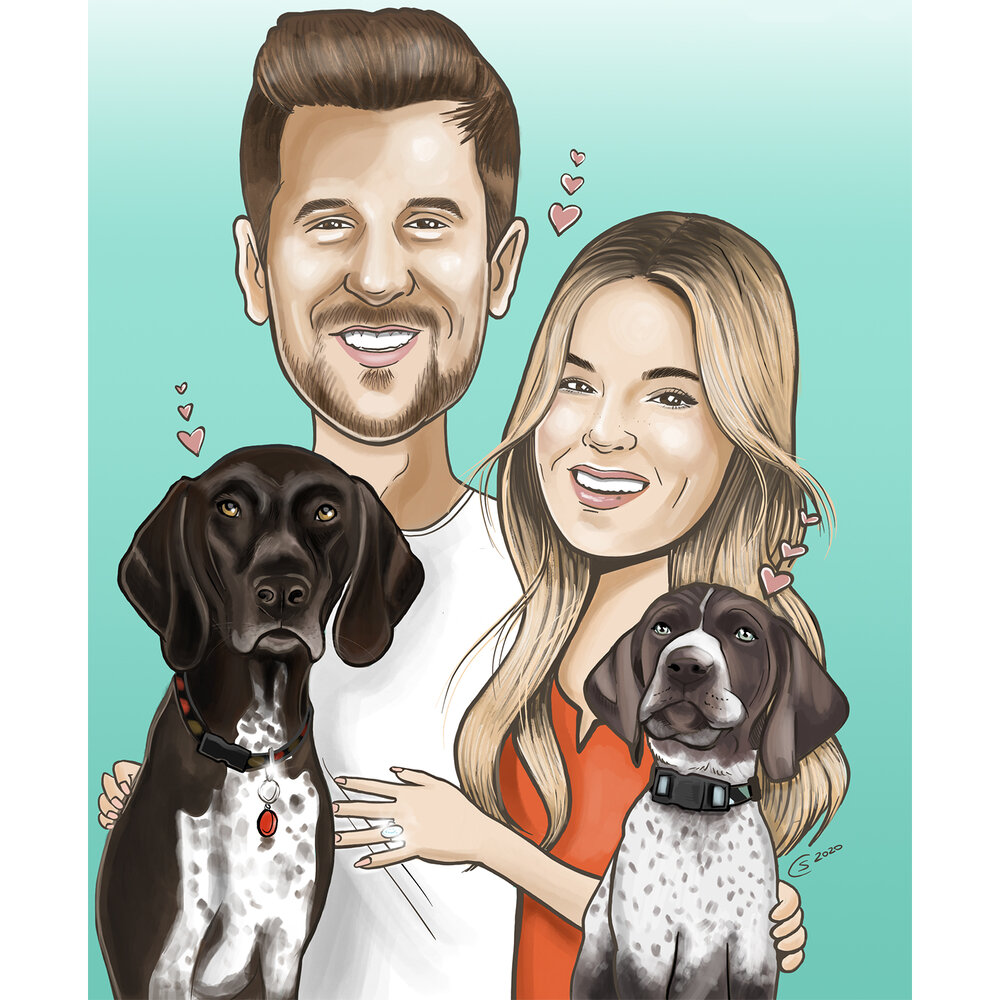 Cartoon Family or Couples Portrait — Caricatures by Courtney