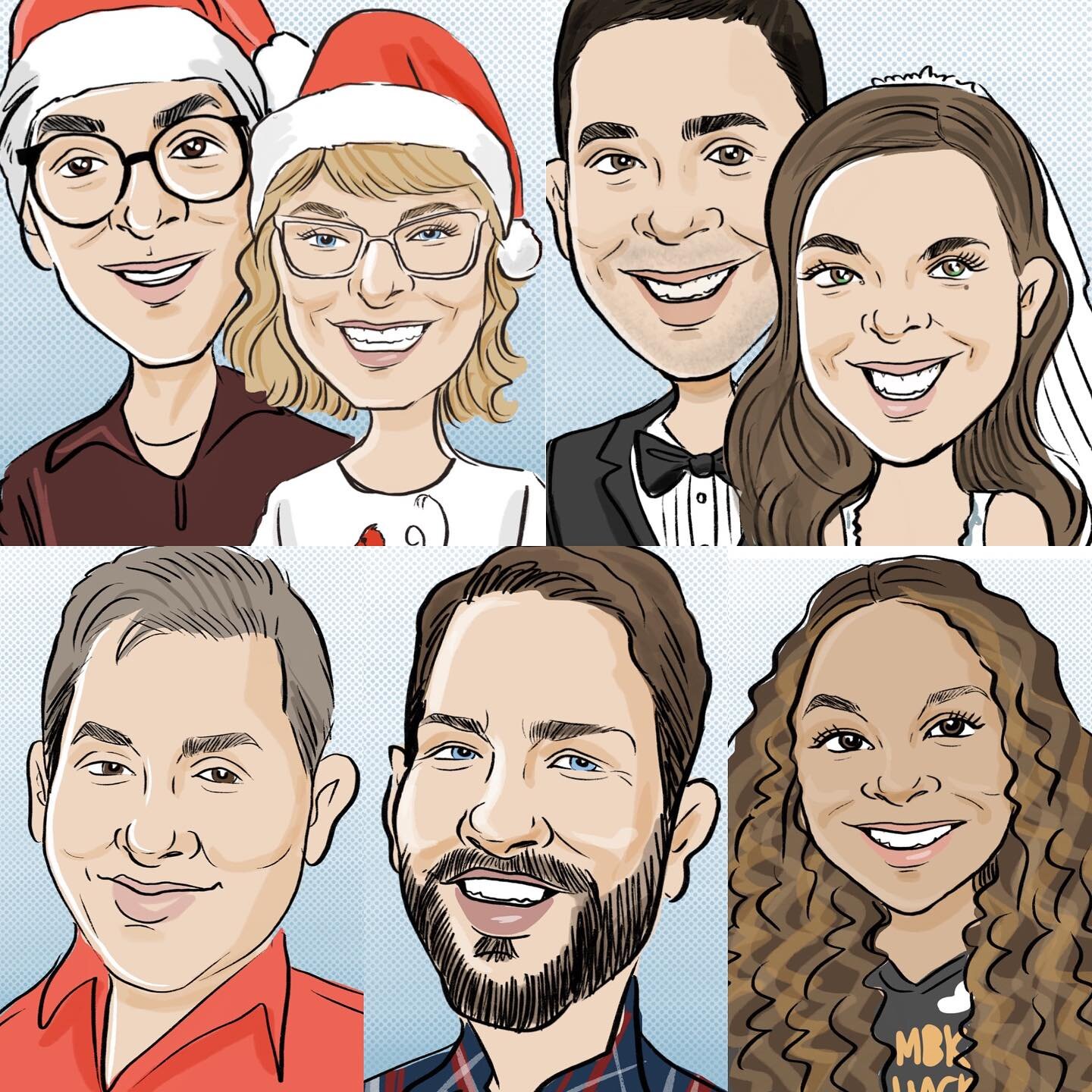 That&rsquo;s a wrap on digital events for the year! Just four more events to go til I&rsquo;m drawing into 2024 🙃 
.
.
.
.
#holidayparty #caricaturesbycourtney #ipadcaricature #digitalcaricature #caricaturist