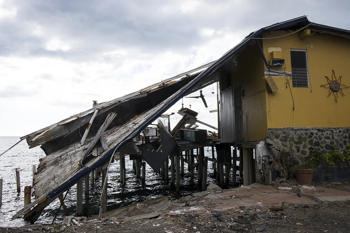 Restaurant destroyed by Hurricane Maria.