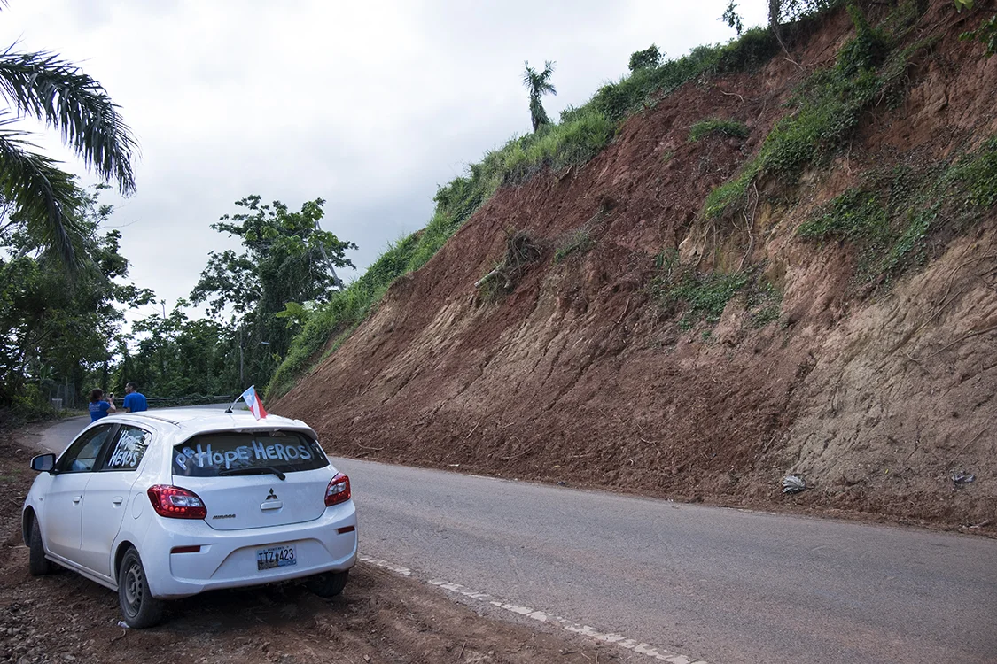 Landslides covered many of the streets in central Puerto Rico.