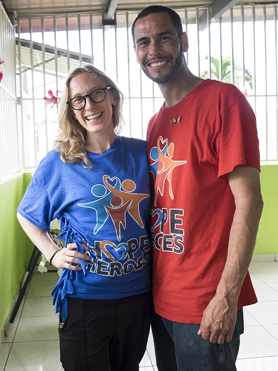 I couldn't take pictures of the children at the orphanage we visited, but since one little girl seemed to really like my camera, I had her take a picture of Eddie and me.
