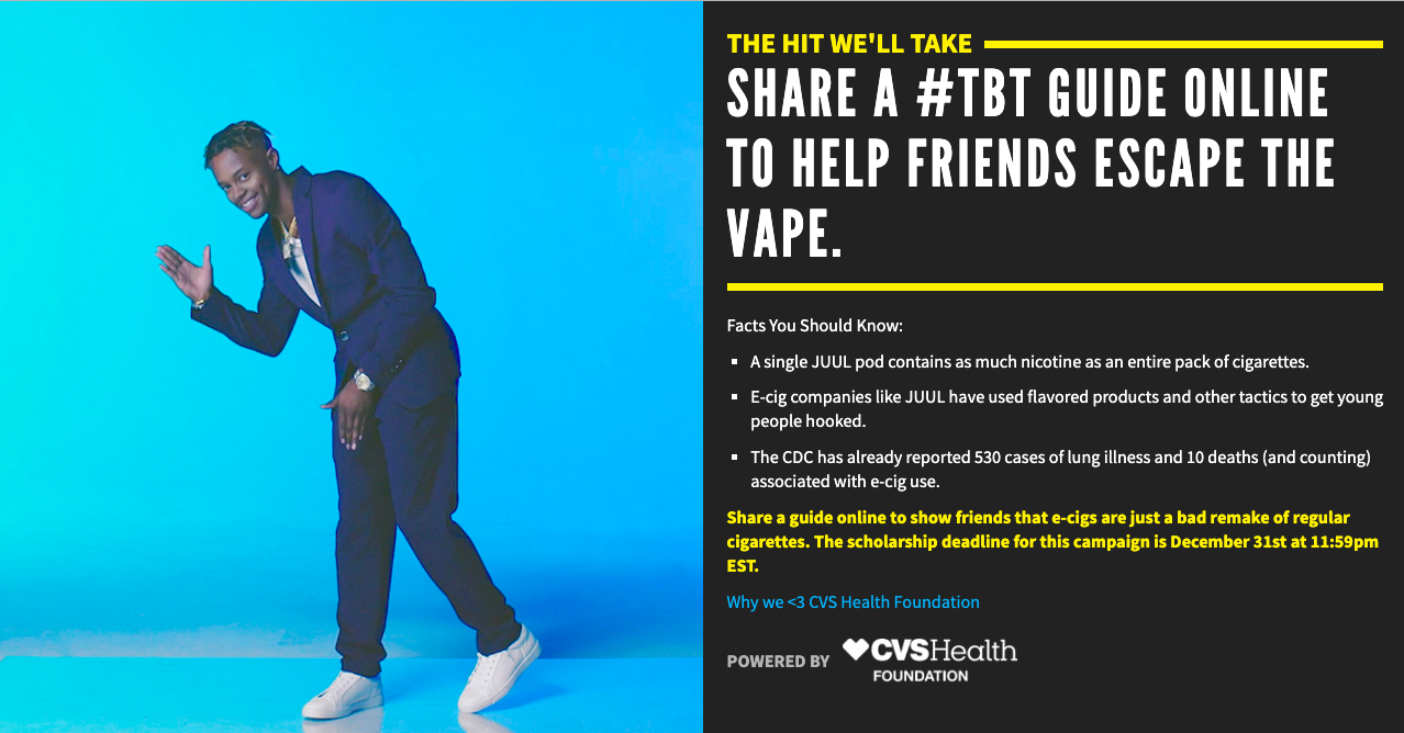 DoSomething.org &amp; CVS Health Foundation Partner on a #TBT-Style Anti-Vaping Campaign Featuring Silentó, the Artist Best Known for “Watch Me (Whip/Nae Nae)”