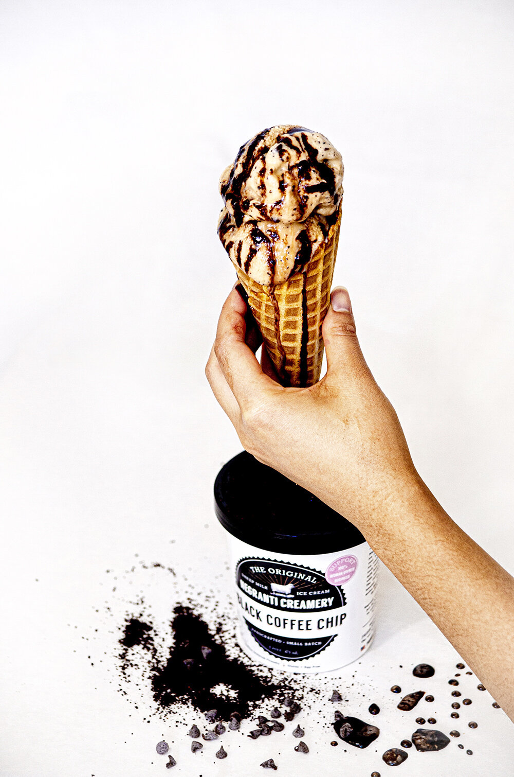 Negranti Creamery-Black Coffee Chip-Cone and Pint.jpg