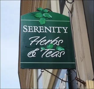 Serenity Herbs and Teas sign