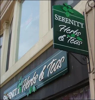 Serenity Herbs and Teas signs