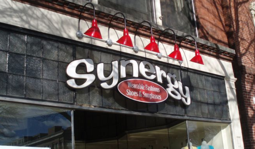 Synergy sign, in Northampton Mass 