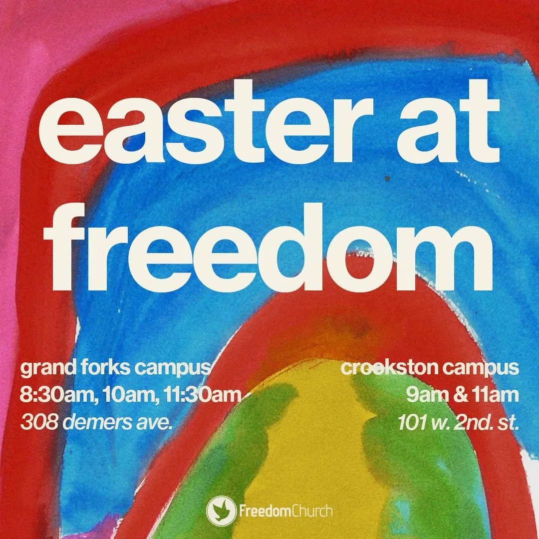 Easter is here! ☀️ You&rsquo;re invited to celebrate with Freedom Church at our Good Friday and Easter Sunday services at both locations! We&rsquo;ve saved a seat just for you! Bring your family and friends and experience the joy of Easter together! 