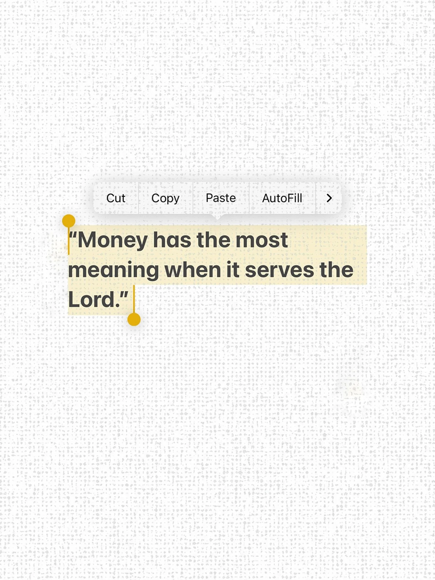 Money was never meant to be our master. 
Money finds its greatest meaning when it is used to serve the Lord!