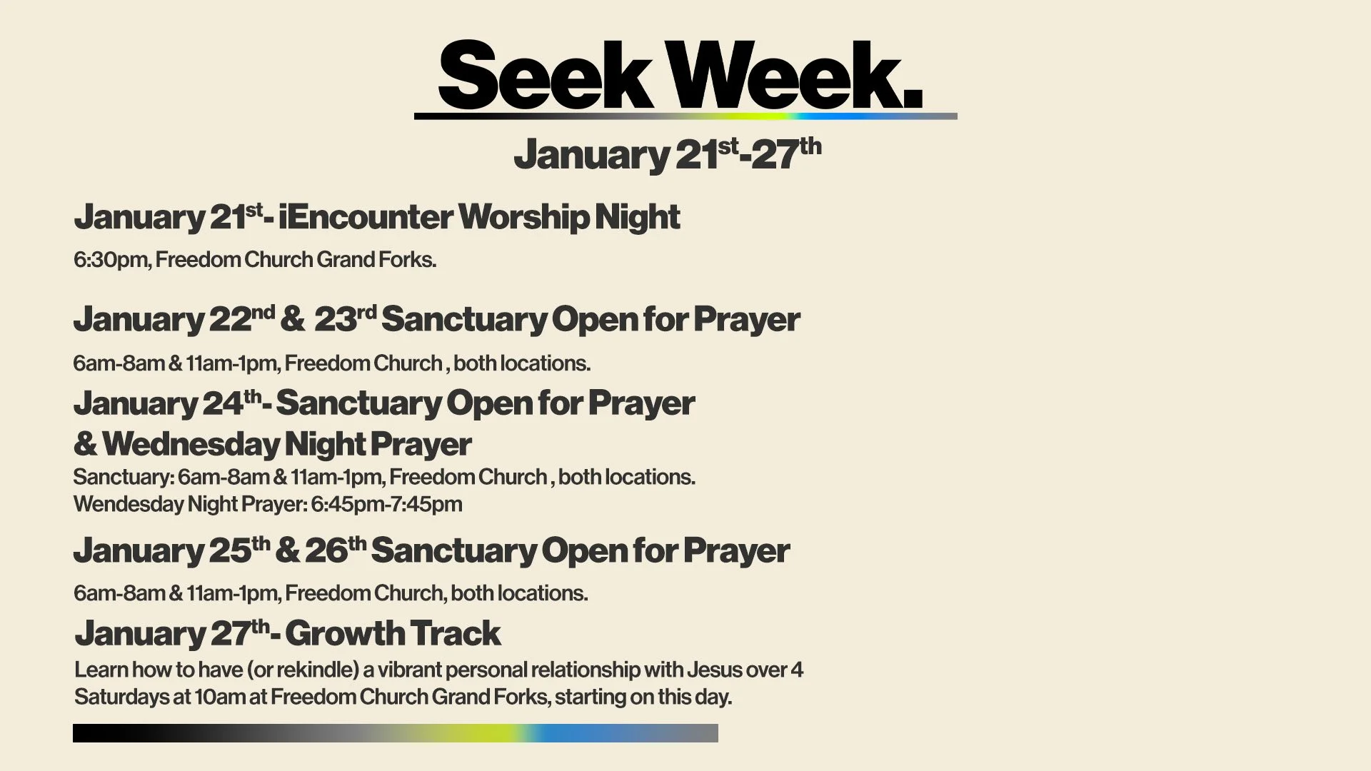 Seek Week — Freedom Church