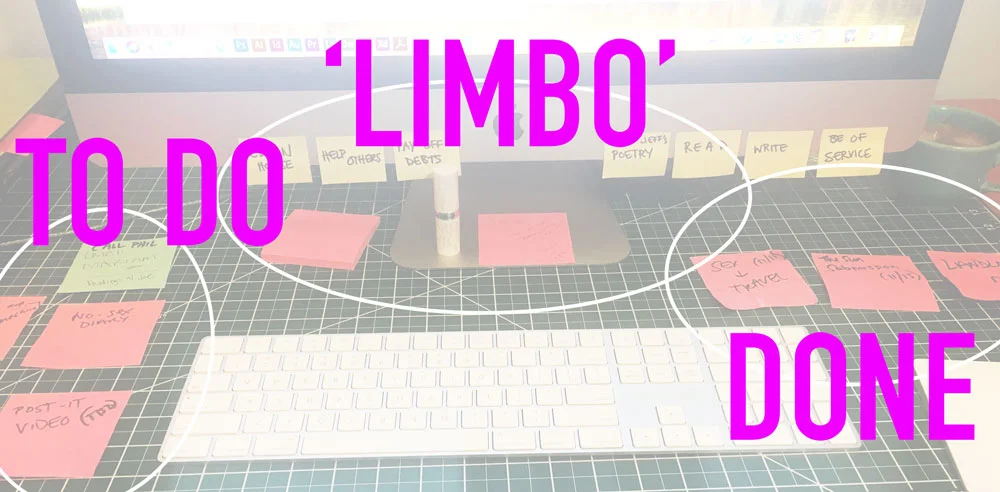 An example of my current DIY “Trello” board; less detailed than my previous corporate version but just as effective.