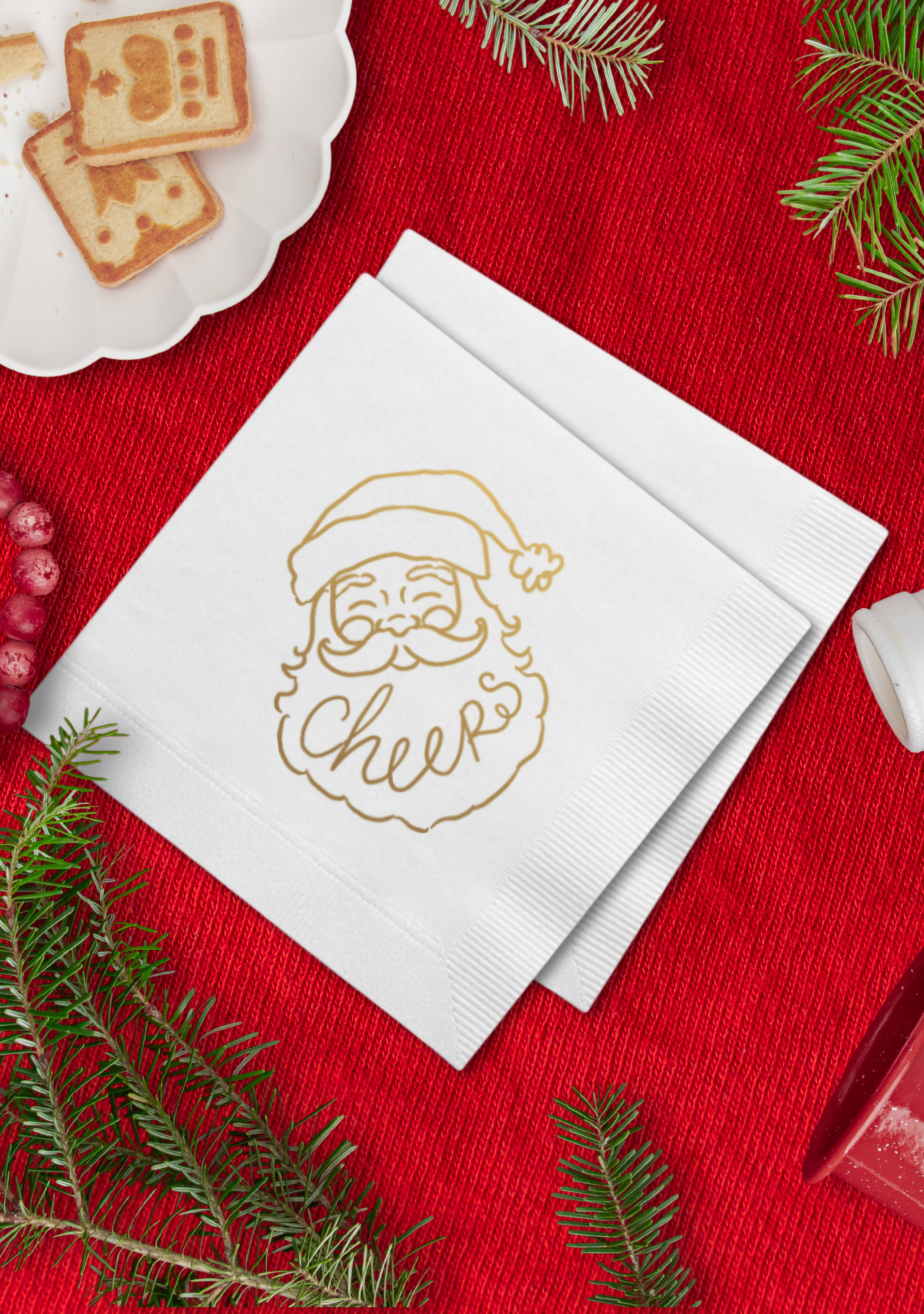 Cheers Santa Napkin - White on Red.png