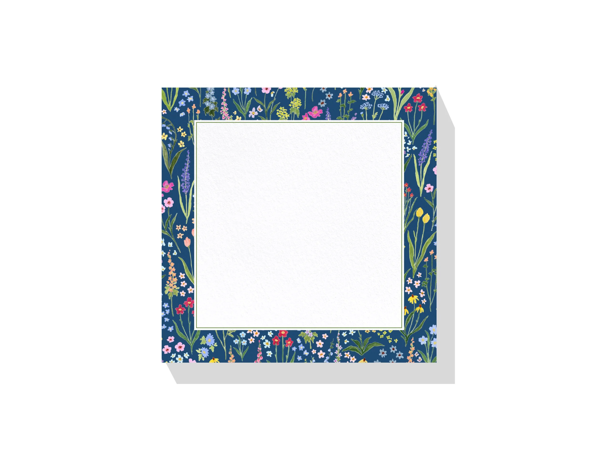 Navy Wildflower Slab Notepad