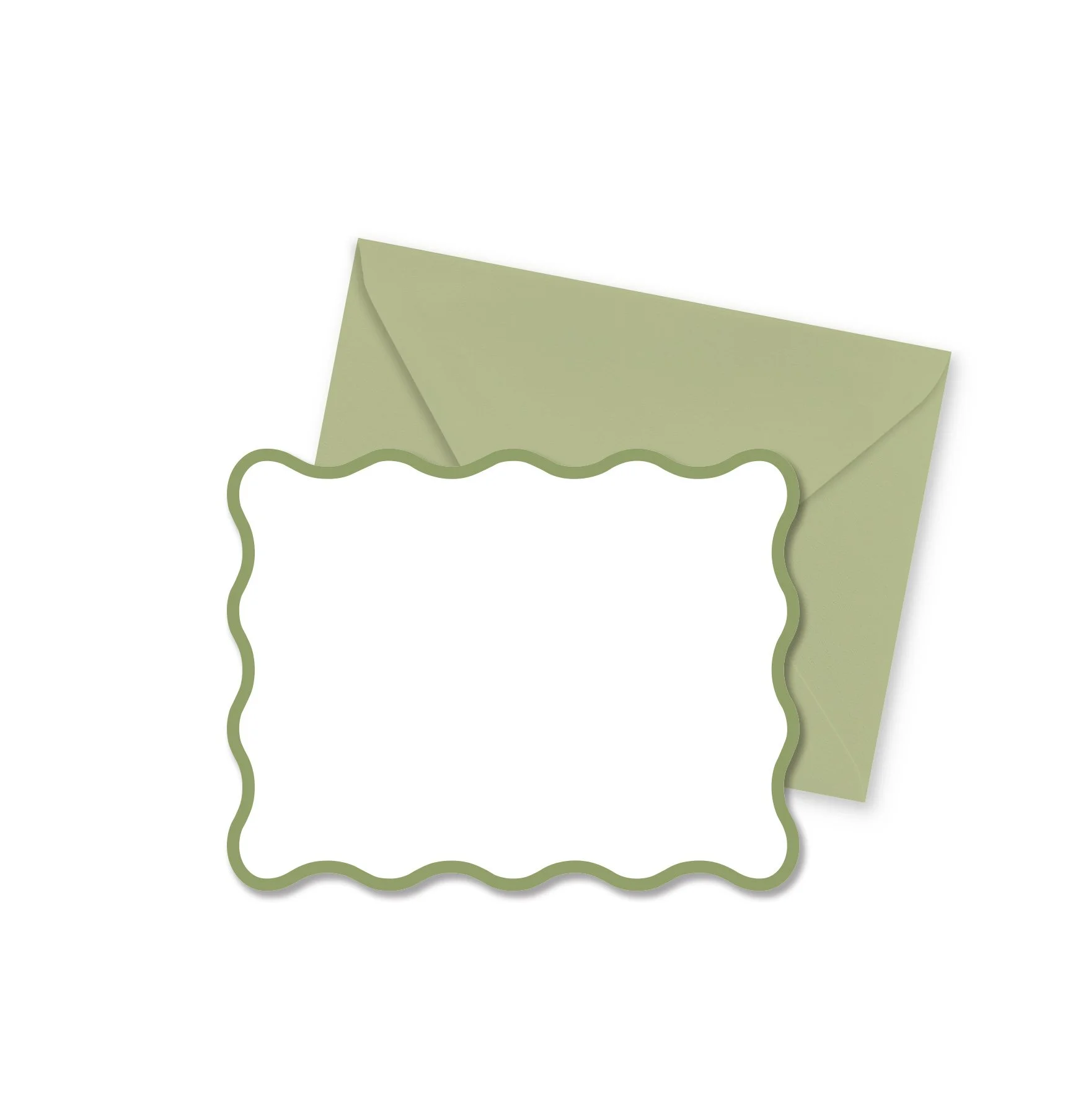 Wavy Green Notecard Set