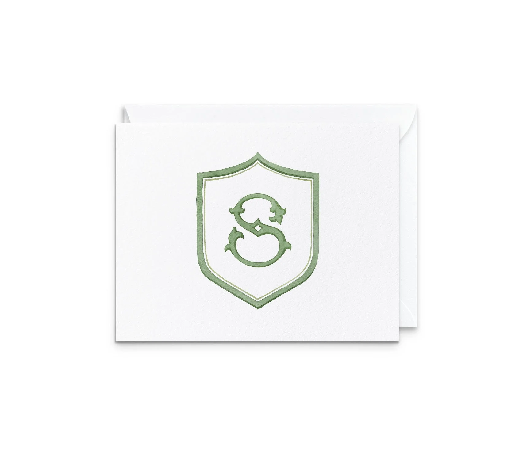 Initial Notecard Set in Green