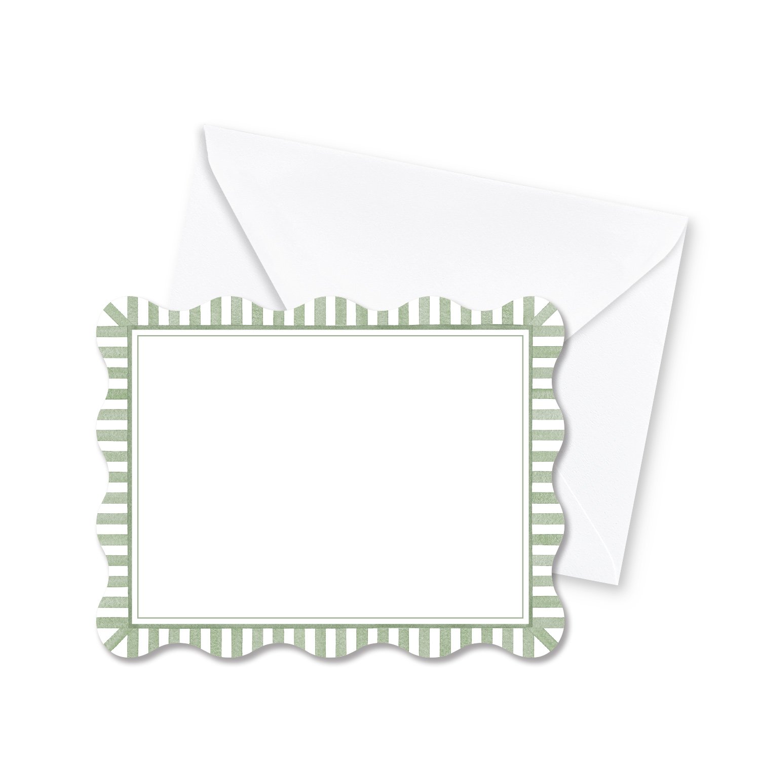 Green Stripe Notecard Set