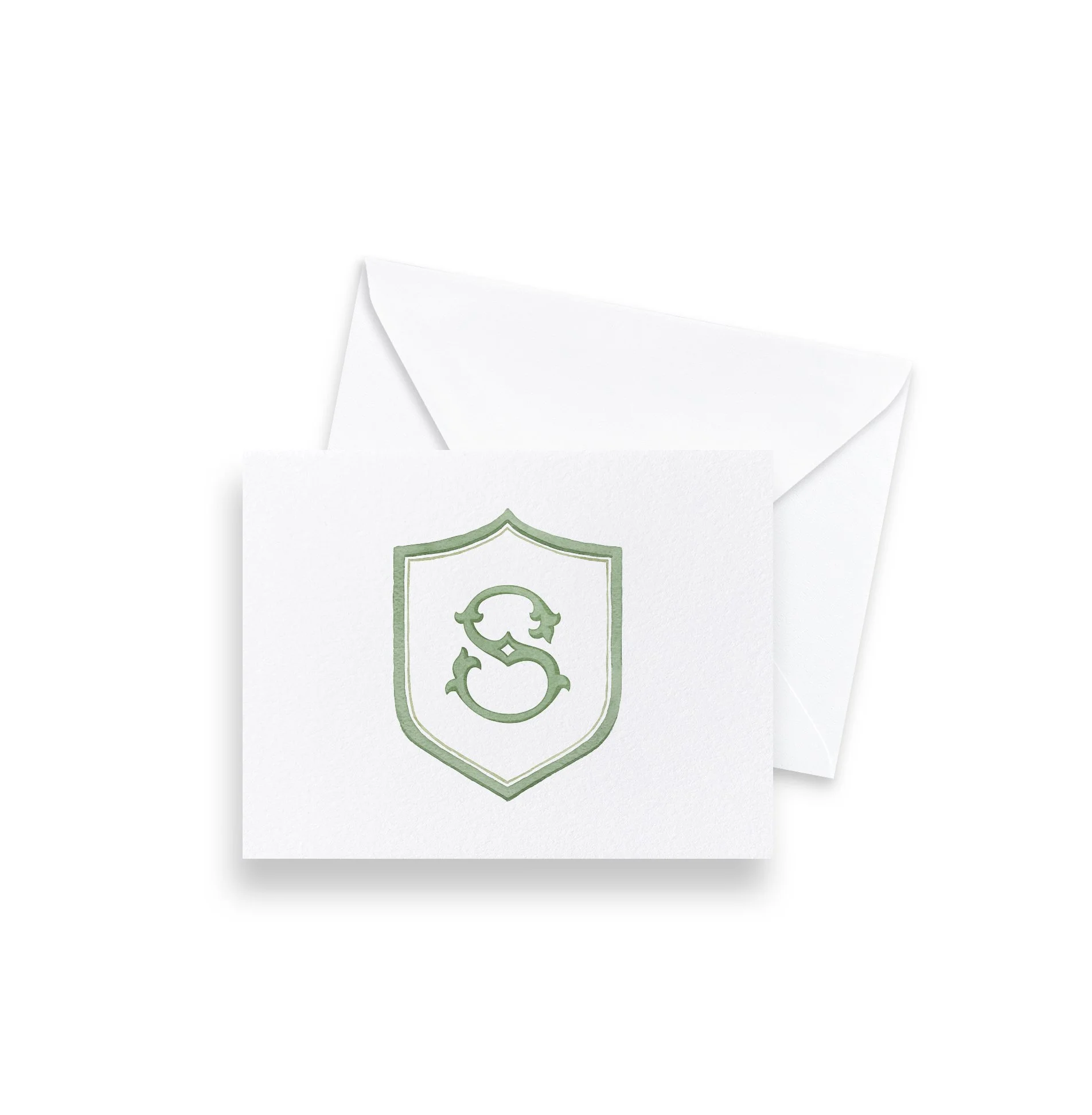 Initial Notecards in Green