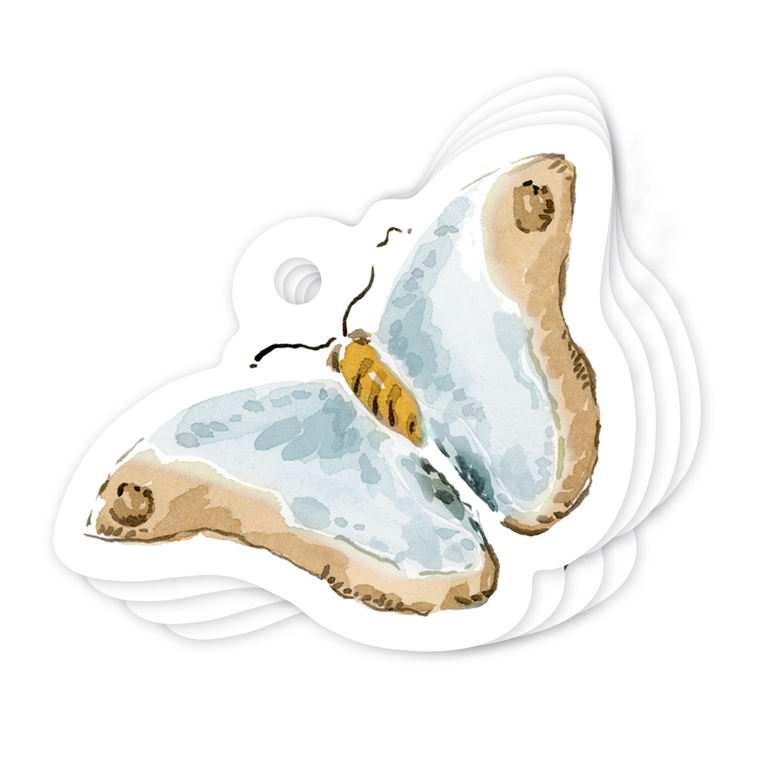 Pale Blue Butterfly Gift Tag