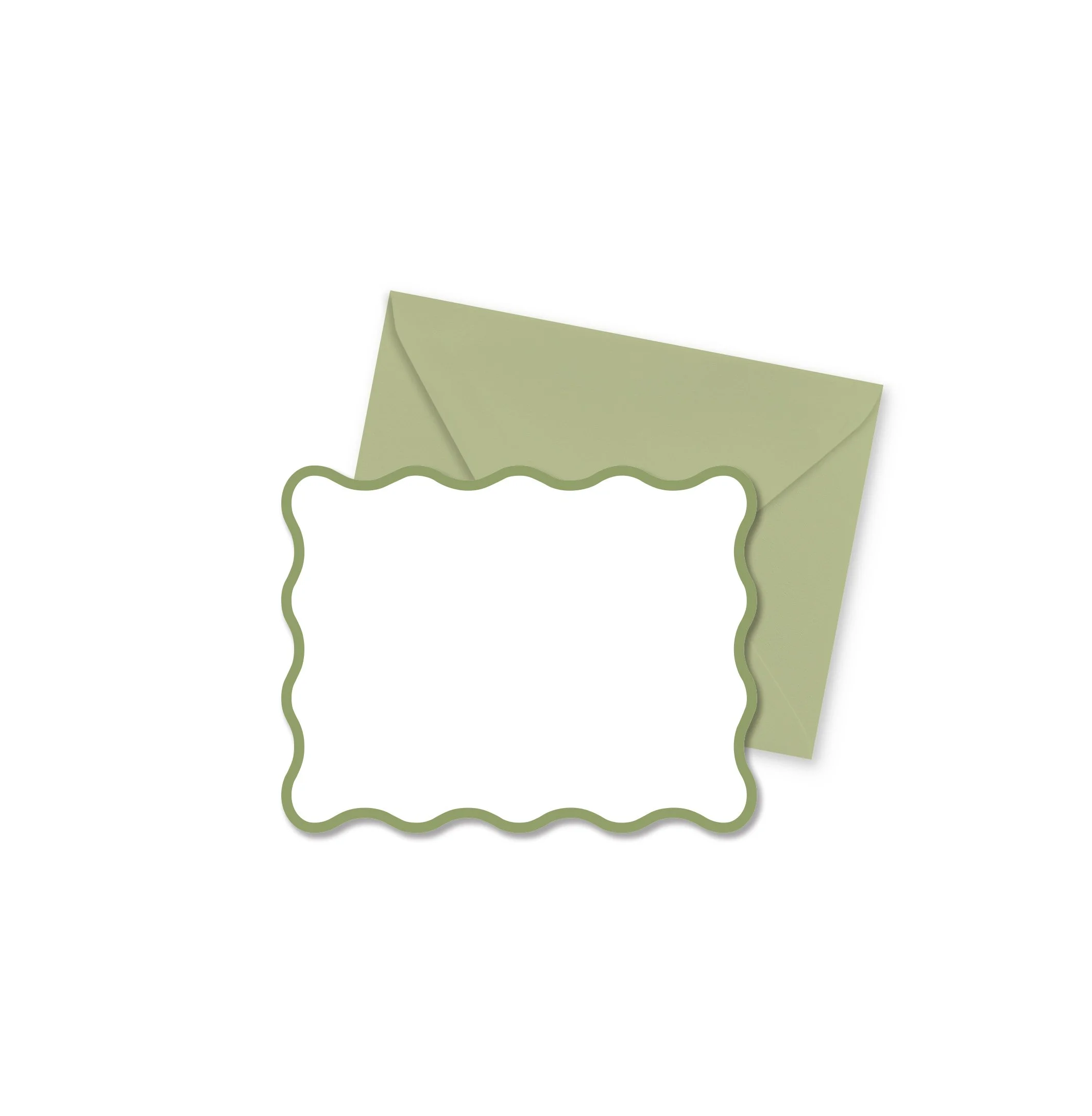 Wavy Green Notecard Set