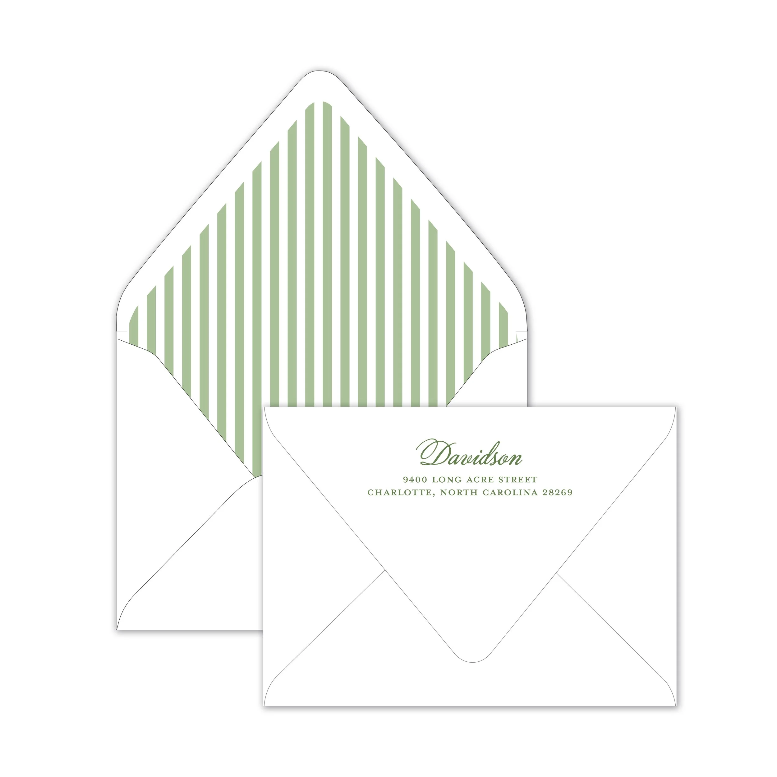 Skinny Green Stripe Envelope Liners