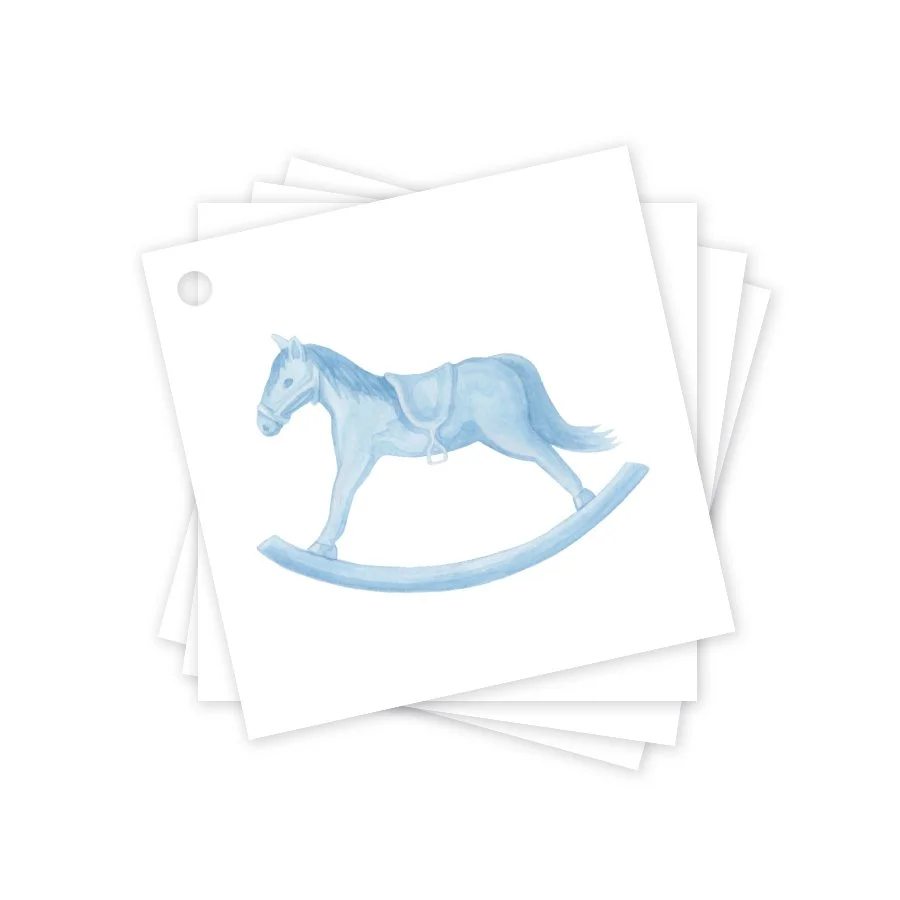 Blue Rocking Horse Gift Tags