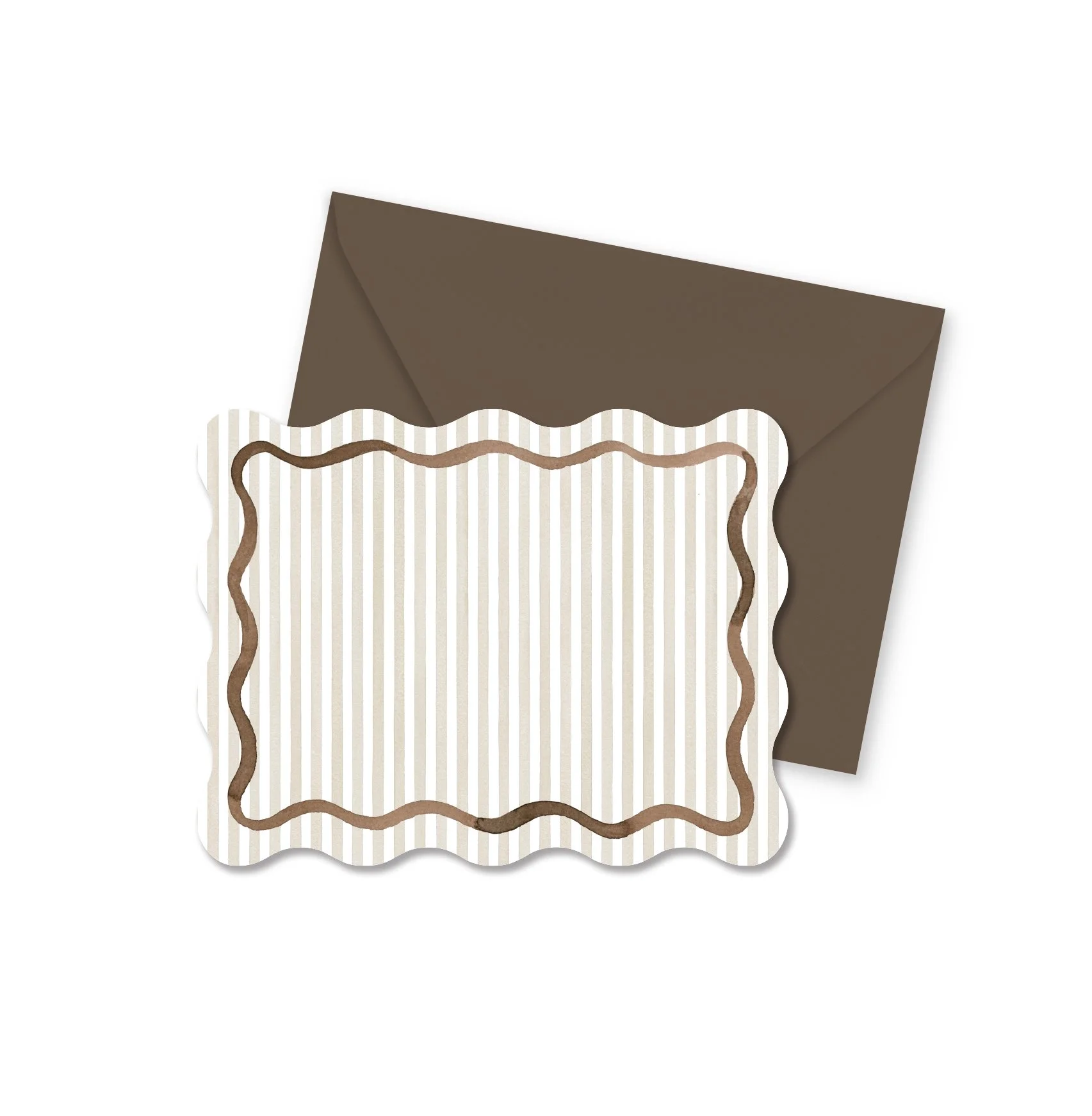 Wavy Brown Stripe Watercolor Notecard