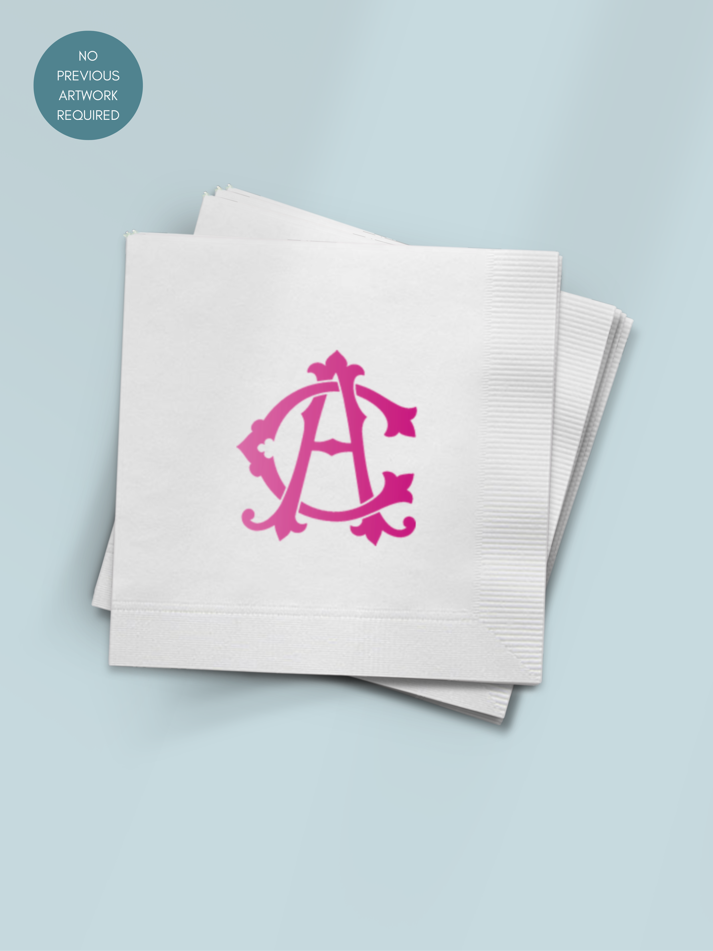 Couple's Monogram Standard Cocktail Napkins - Foil Monogram