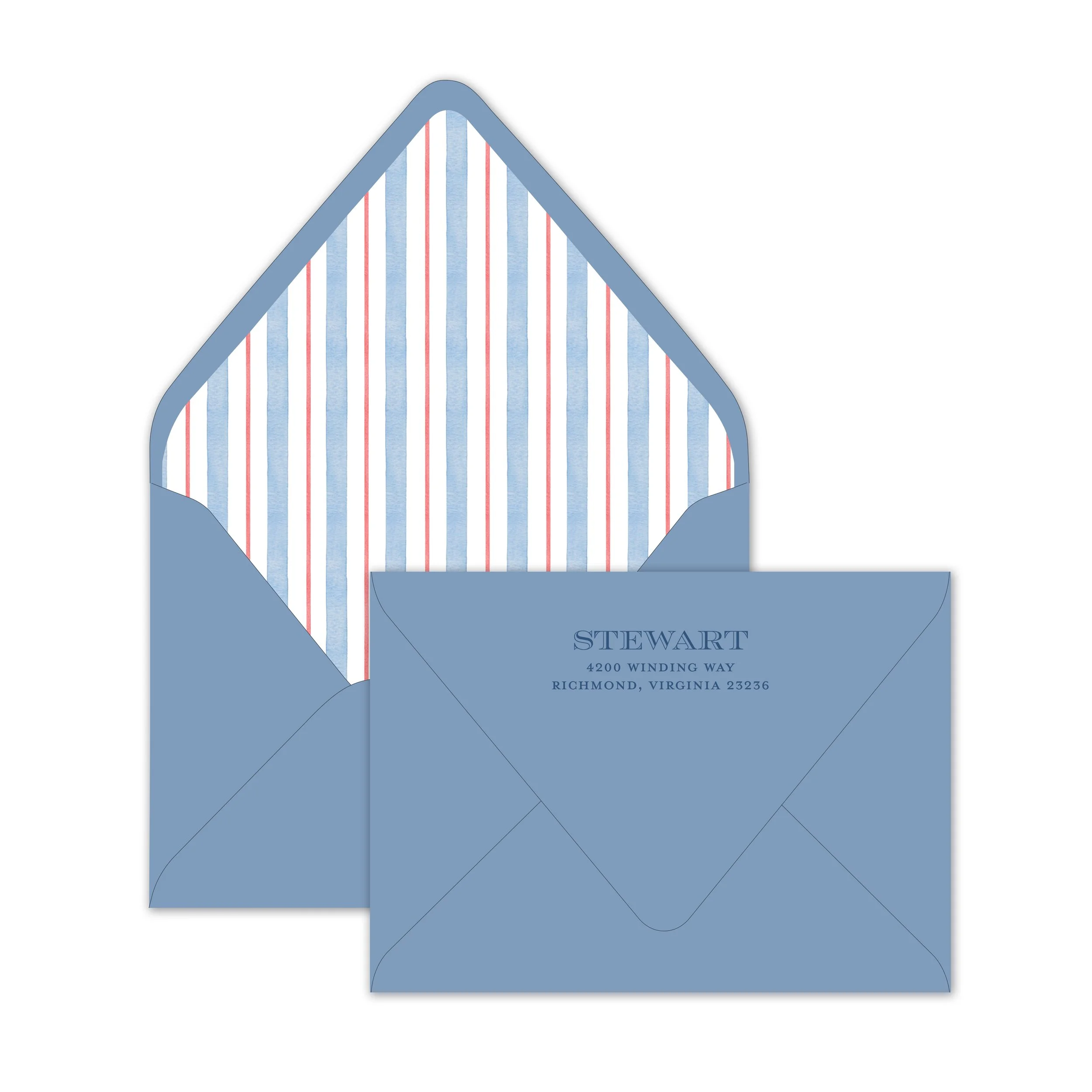Blue & Red Stripe Envelope Liners