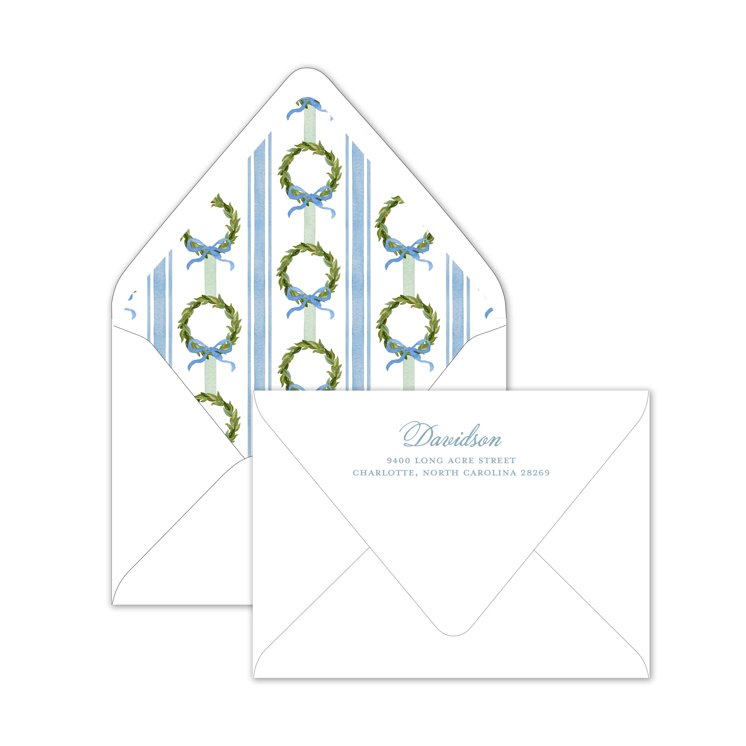 Wreath Stripe Envelope Liners