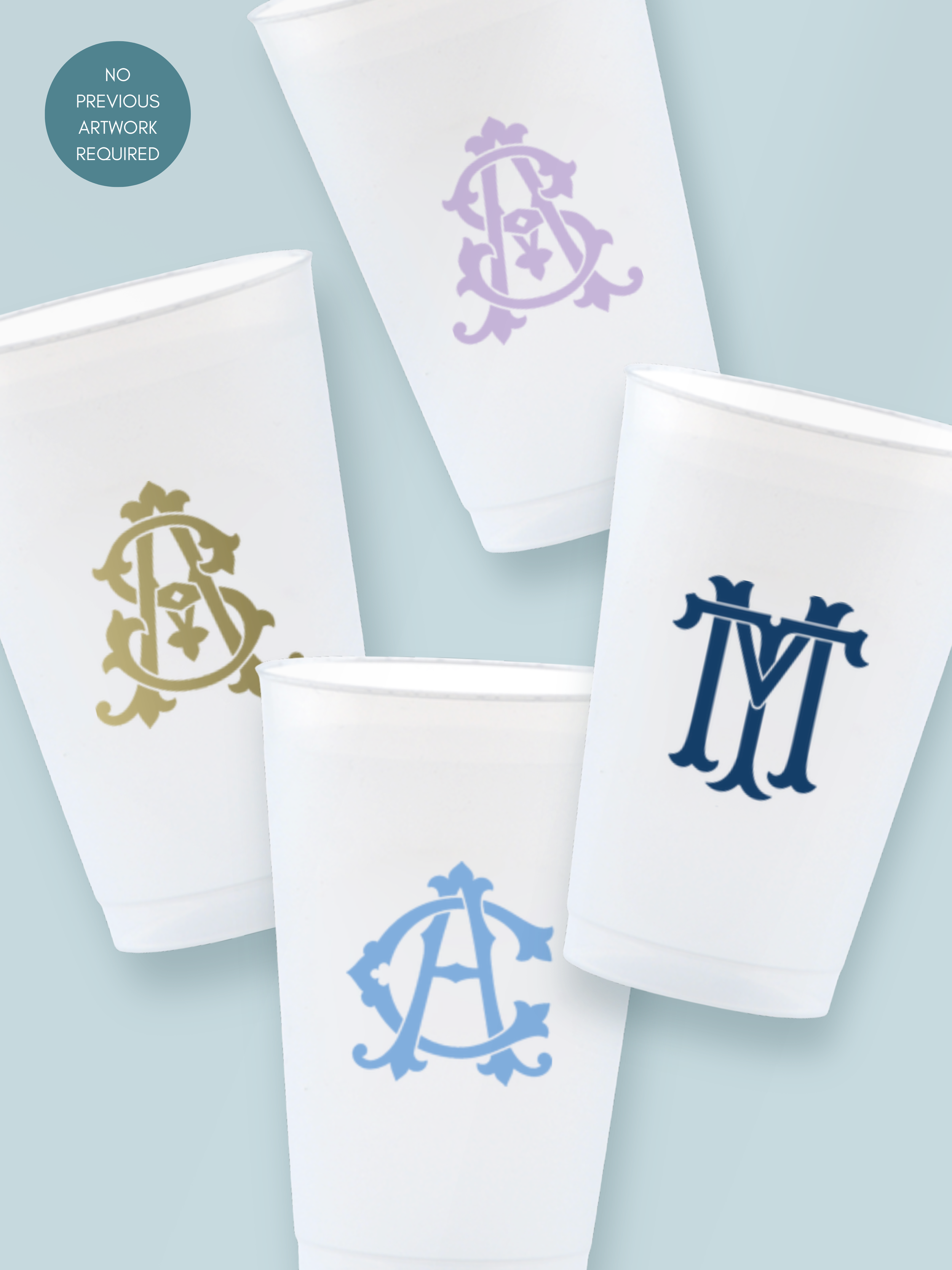 Couple’s Monogram - Frost Flex Cups
