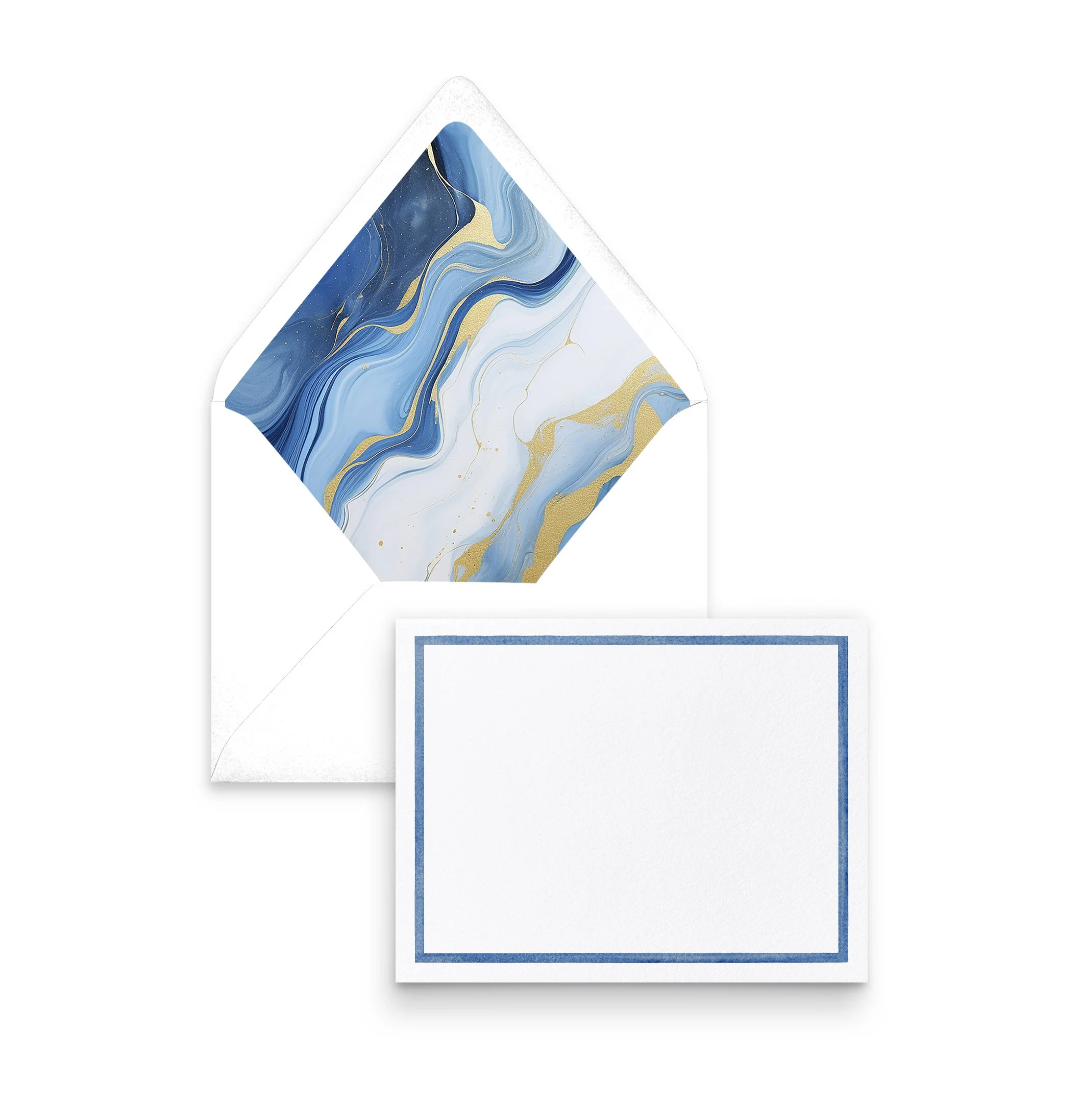 Blue Marbled Luxe Stationery Set