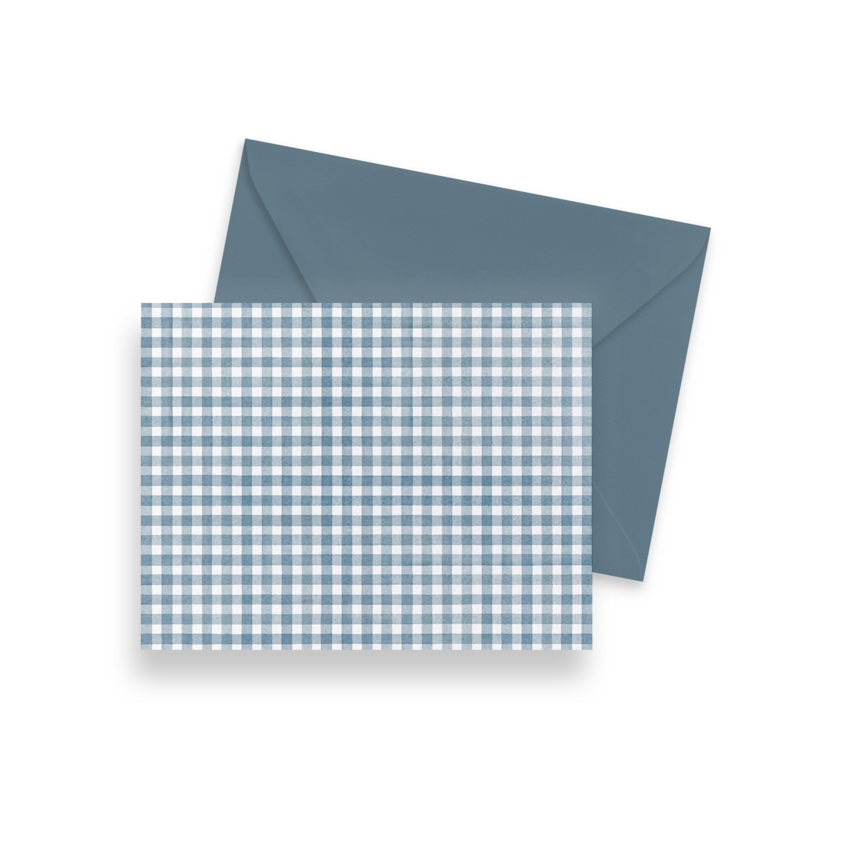 Steel Blue Gingham Notecards Set