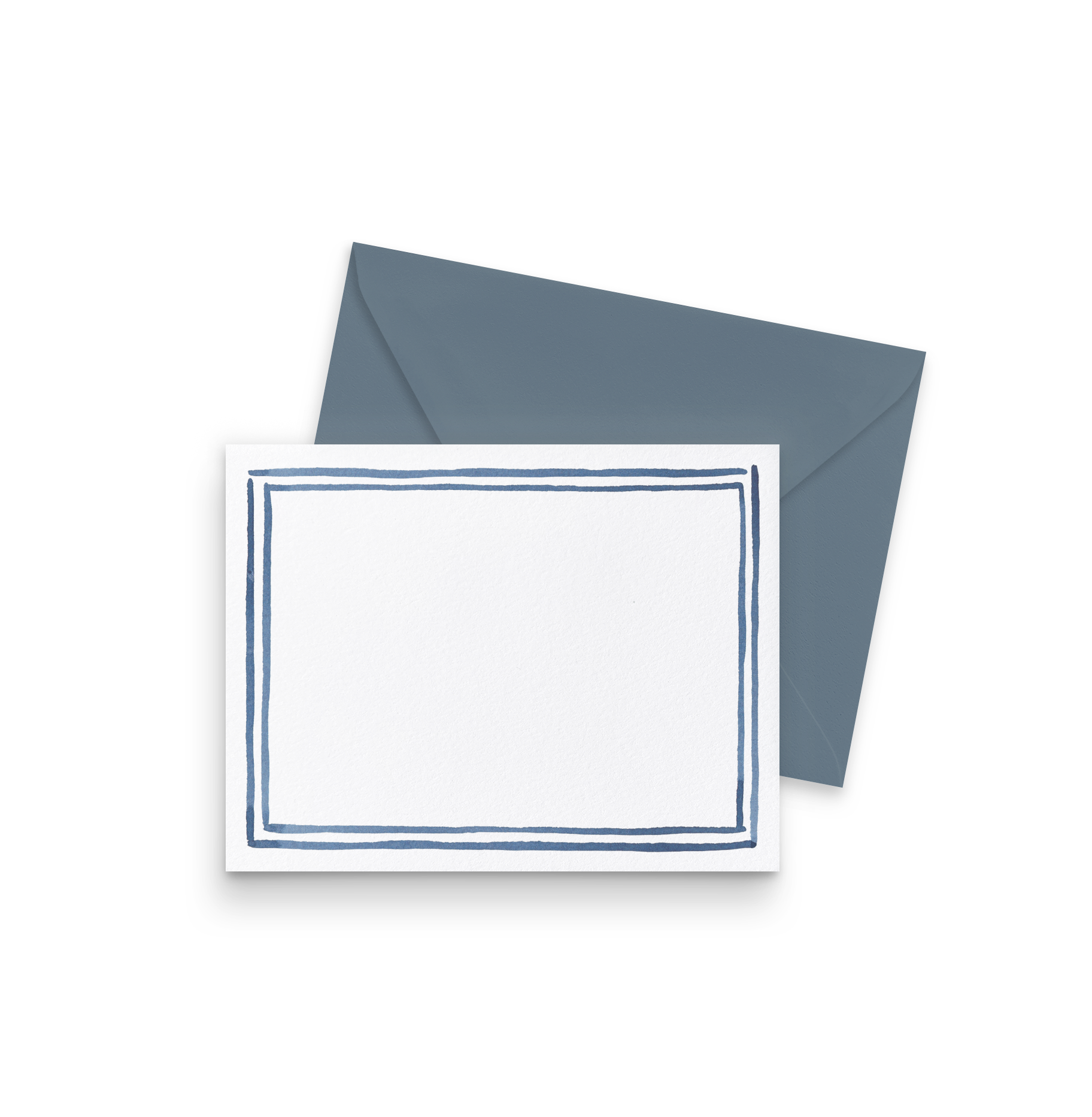 Steel Blue Double Stripe Notecard Set