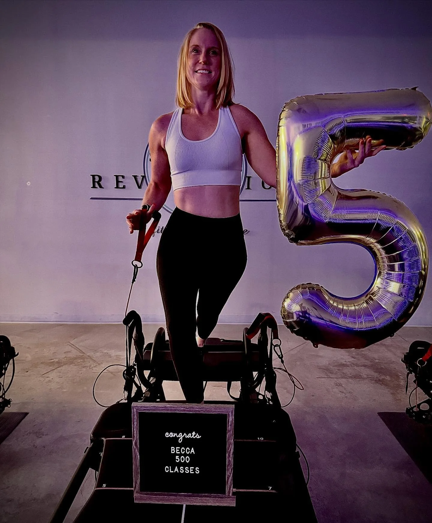 Join us in celebrating Becca&rsquo;s incredible mega milestone of 500 classes! Consistent, dedicated, powerful and STRONG - that is how we would describe Becca and how she approaches her Lagree practice. This early bird shows up with flawless form an