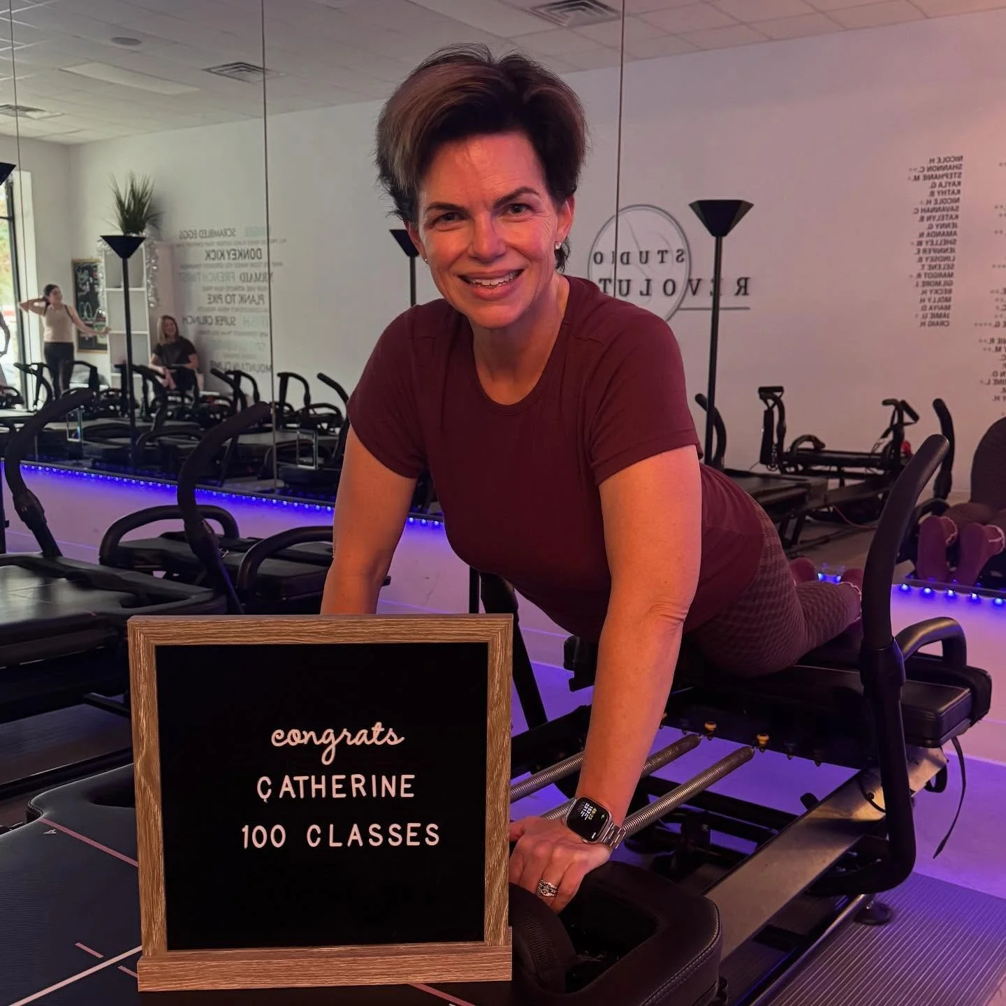 ✨Welcoming Catherine to the Mega Class Club✨Congratulations on completing 100 classes on the mega! Her kindness and contagious smile light up the room, and her hard work truly shows&mdash;especially in the amazing progress in both her strength and fo
