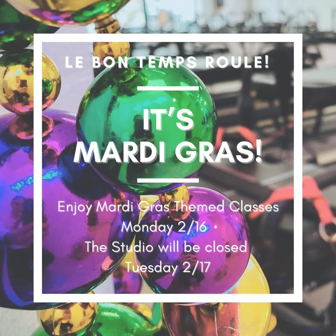 Let the good times roll! 💜💚💛 Mardi Gras theme classes are on deck for Monday! #lebonnetempsroule #mardigras2026⚜️💜💚💛⚜️ #lagree #lagreefitness
