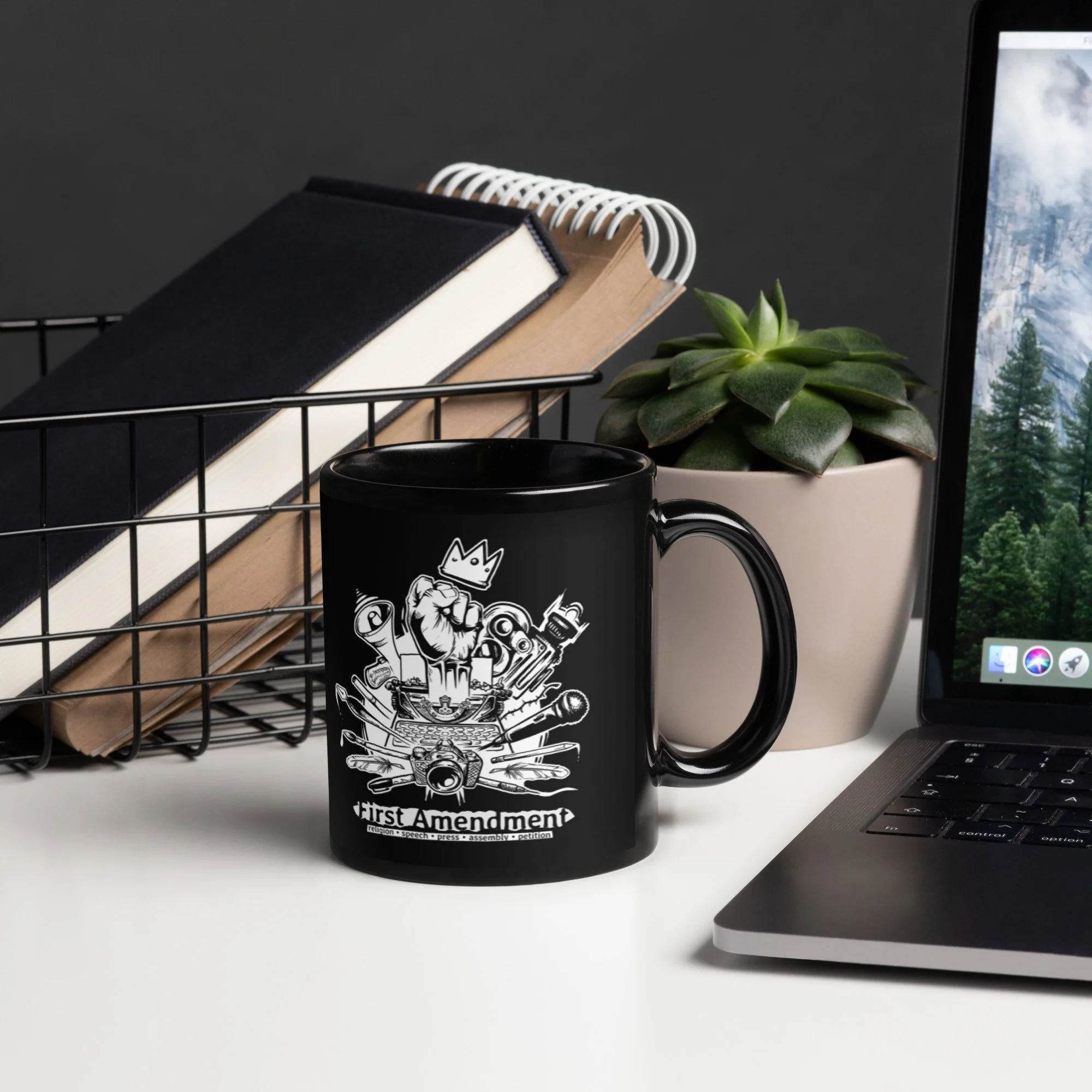 First Amendment - Black Glossy Mug