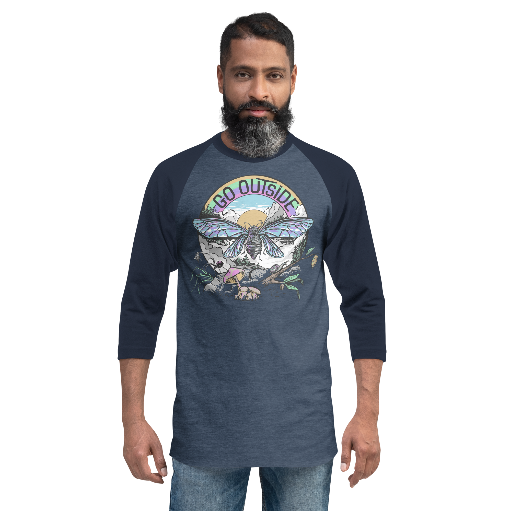 unisex-34-sleeve-raglan-shirt-heather-denim-navy-front-6965444798046.png