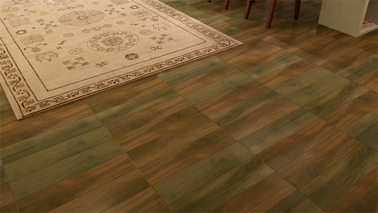 Living area wood look tile floor designer carpet.jpg