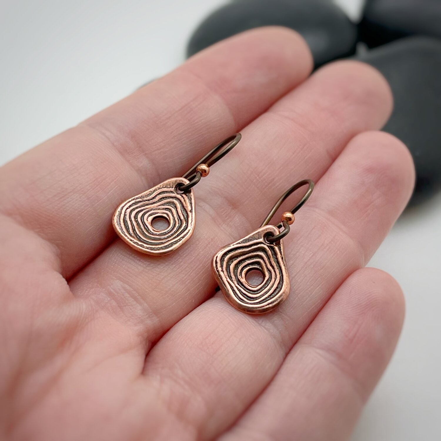 Tiny Copper Tree Ring Dangle Earrings, Handmade — Centering Pendants for  Meditation and Mindfulness