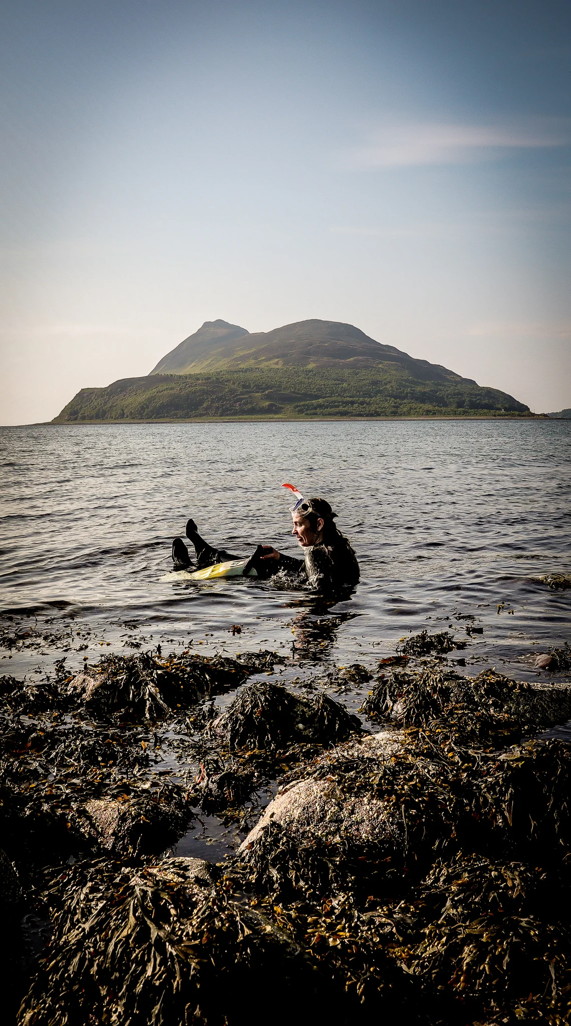 Manuela de los Rios, snorkeling in Lamlash Bay, Isle of Arran, Scotland