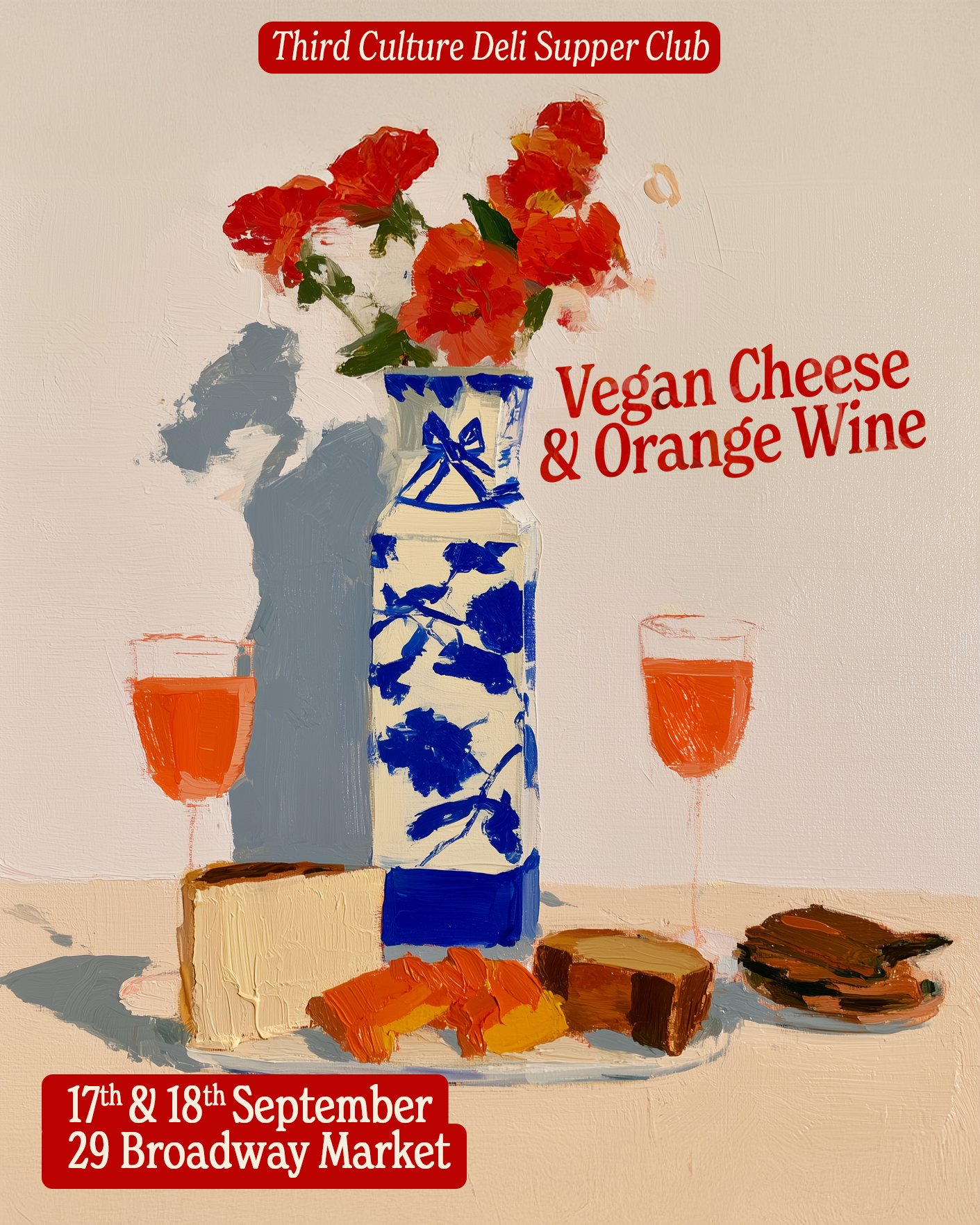 Orange Wine & Cheese Supperclub at Third Culture Deli