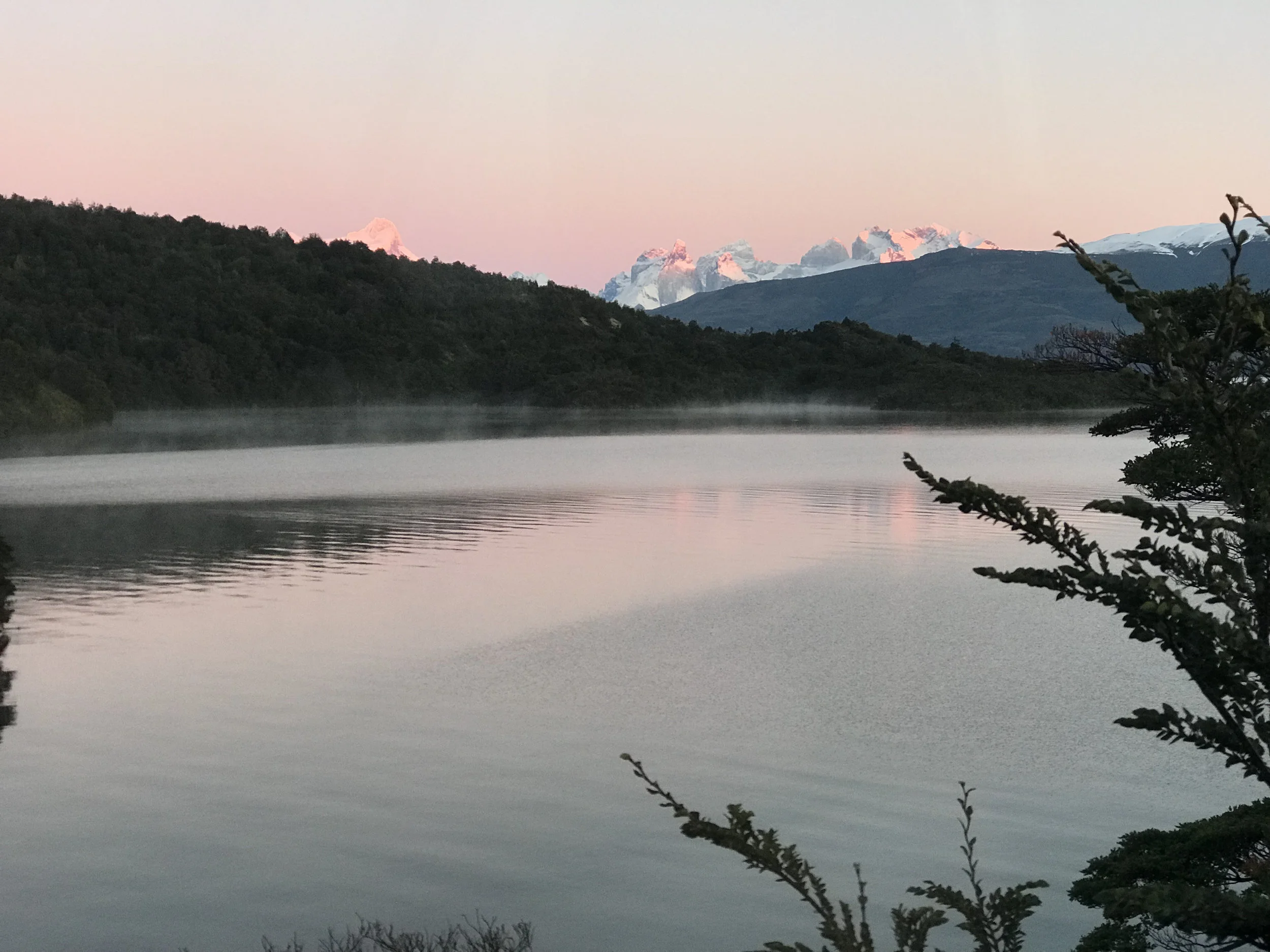 The morning of our hike to the base towers. We woke up to a clear view of our destination!