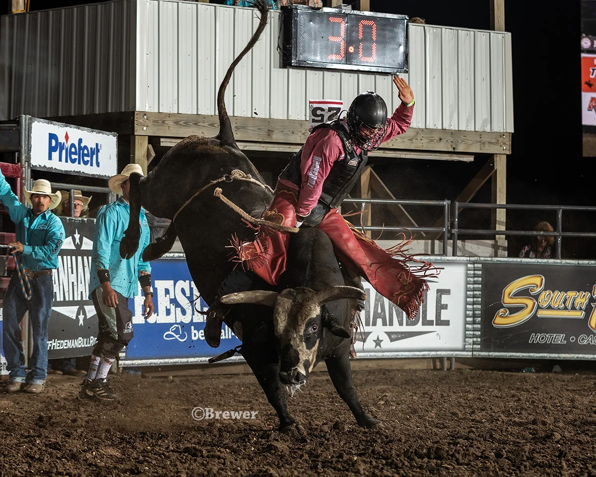 Coy Pollmeirer gets Chris Rankin’s “Tuff As Nails” tag from his debut at the THBRT in Huron, South Dakota.